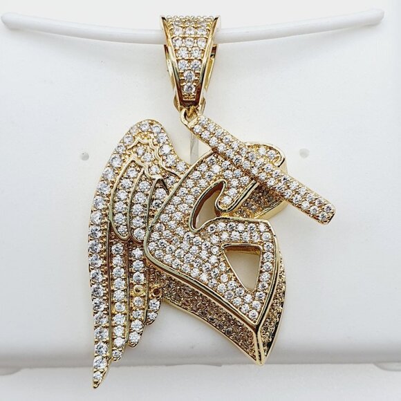 - 14K Gold Plated Cubic Zircon Pendant, INUS1BR235 - Picture 5 of 9